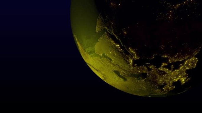 黄色地球空间3DCG数字动画运动图形