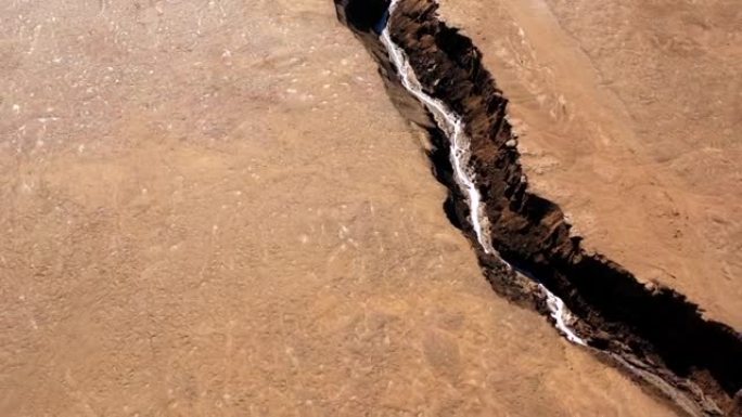 约旦河靠近死海，自上而下的无人机景观以色列