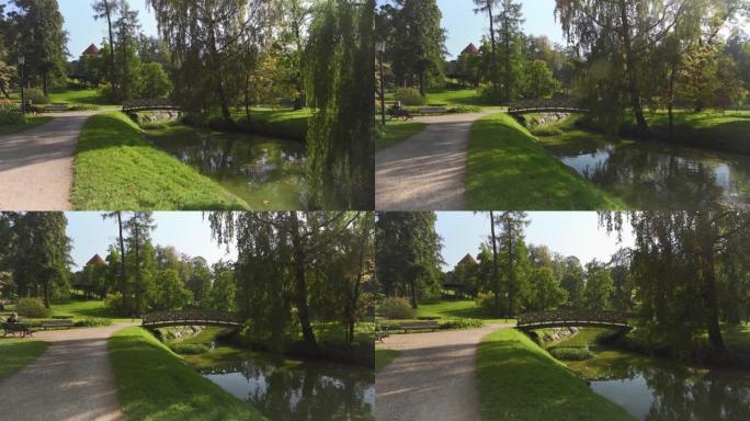 在拉脱维亚塞西城堡的城市湖