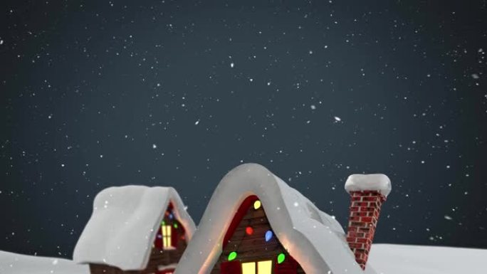 雪落在蓝色背景下的冬季景观上的房屋图标上