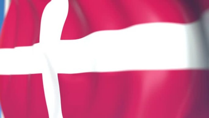 悬挂丹麦国旗