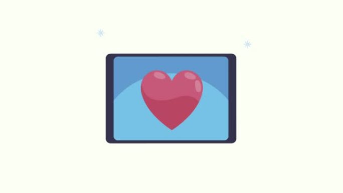 智能手机医疗动画中的心脏心脏