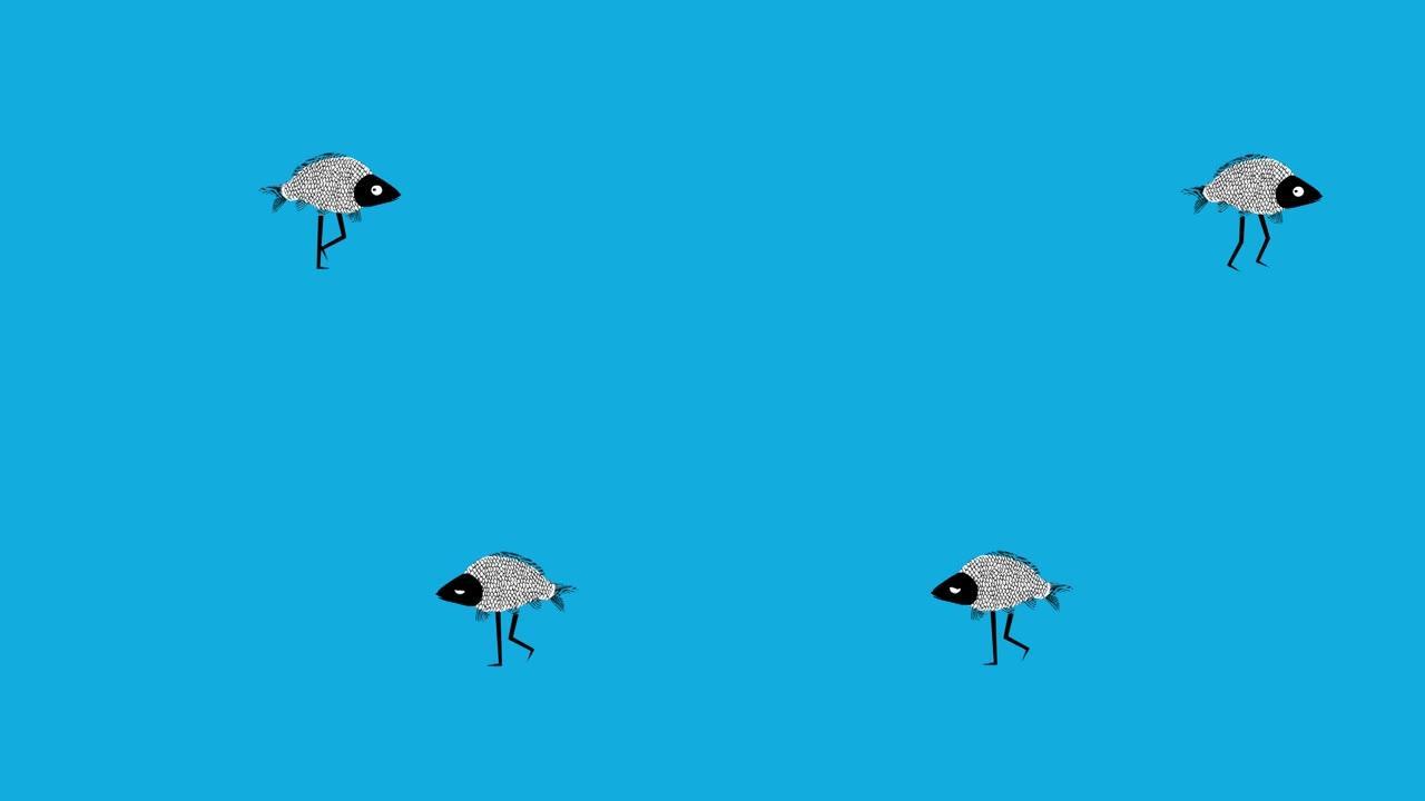 有趣的行尸鱼 (无缝循环动画)