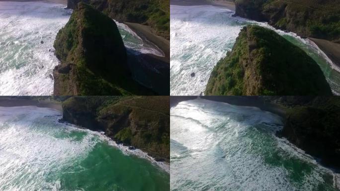 新西兰海岸线鸟瞰图