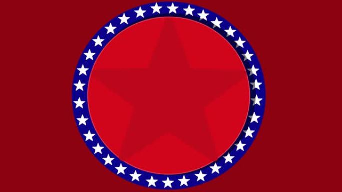 红色背景上有圆圈的美国国旗动画