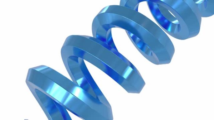 蓝色线圈螺旋线圈三维动画视频素材