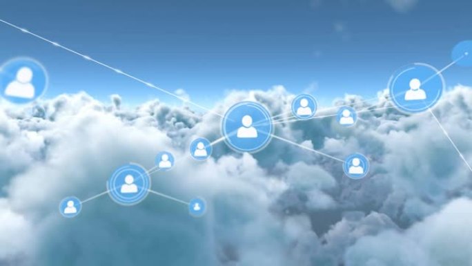 蓝天上的云层上的个人资料图标网络