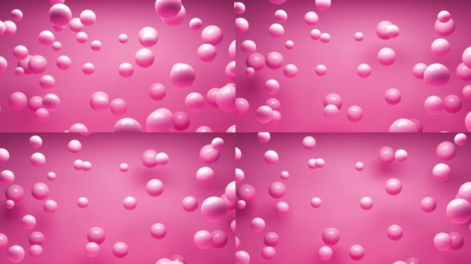 粉色抽象球体形状背景三维