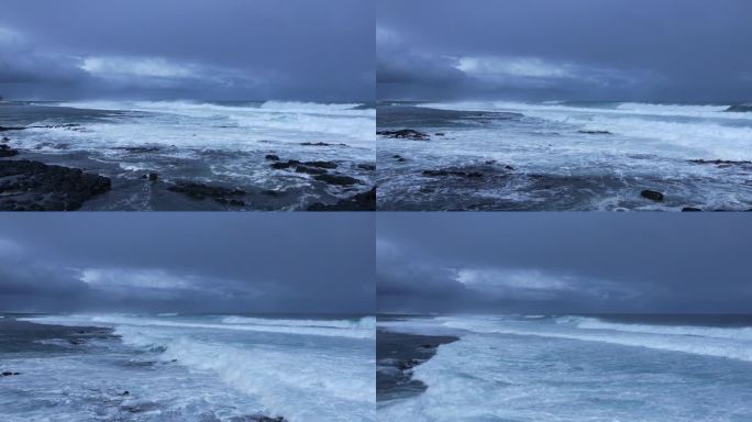 【4K航拍】一浪接一浪来袭海浪-平拍镜头