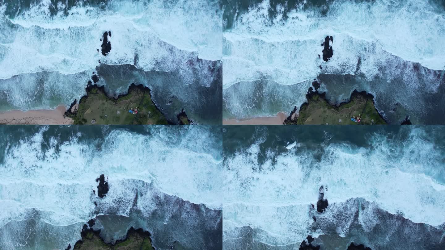【4K航拍】俯视海浪视频素材