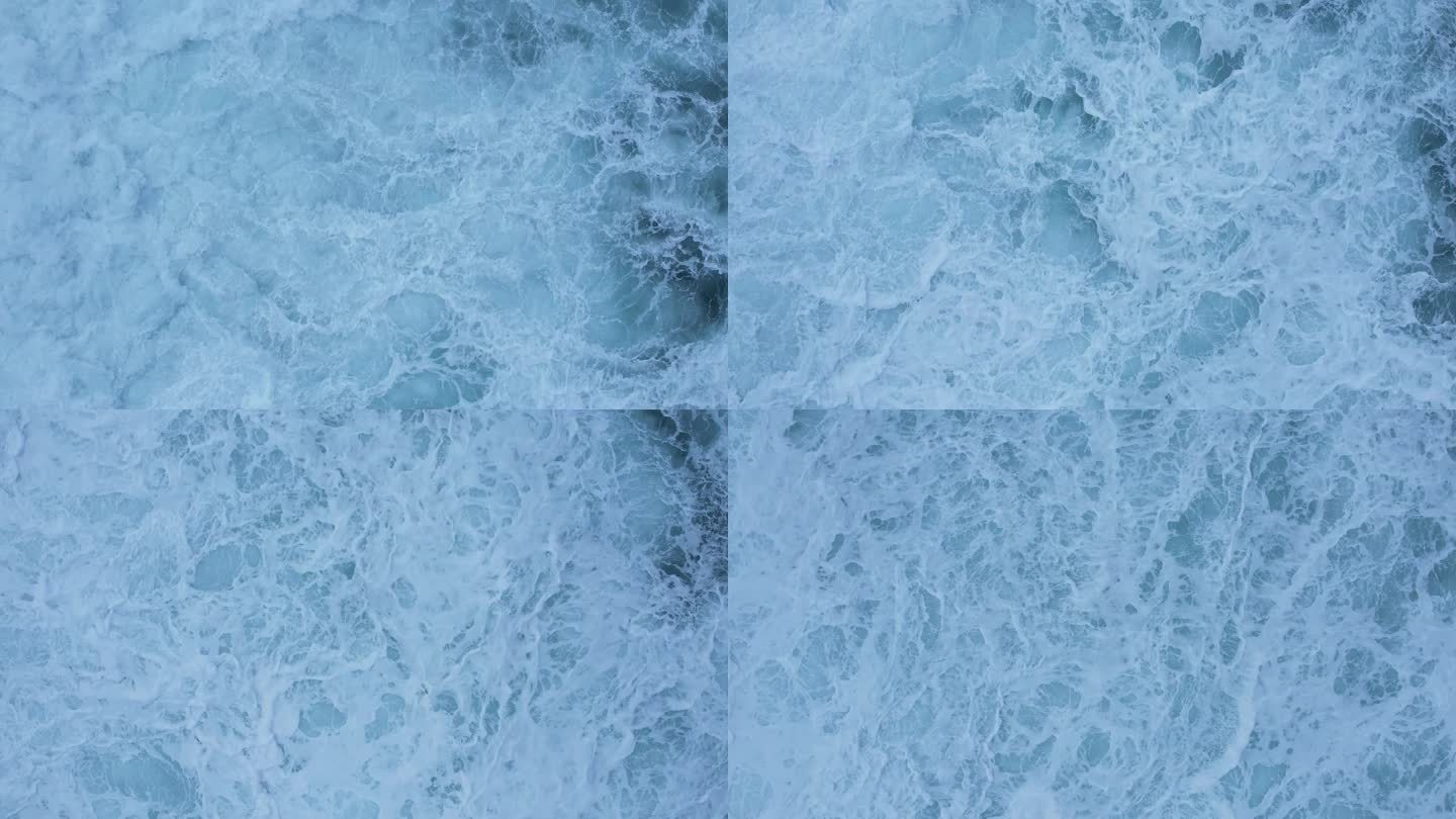 【4K航拍】俯视大海海浪撞击唯美画面感