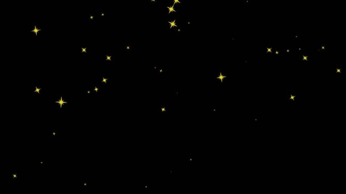 金色星星落在黑色背景上的动画