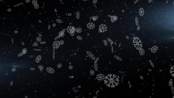 黑色背景下的雪的动画