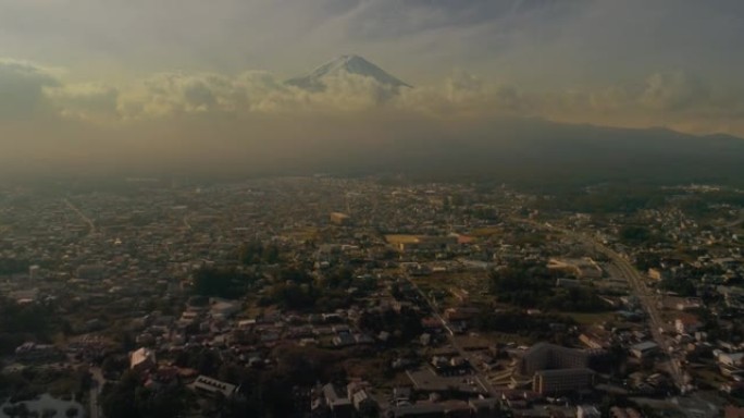 日本的秋季高空上空大景全景风景风光