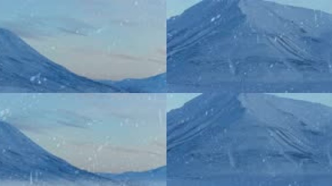 高山雪山风雪环境宽屏全息视频