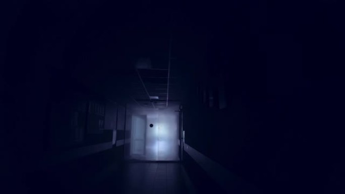 荒凉的黑暗走廊，覆盖着带有大黑点的塑料布，没有通道，封闭区域
