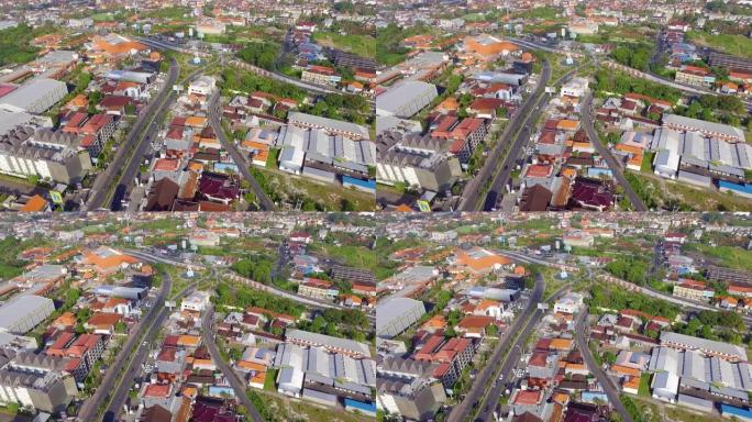 印度尼西亚巴厘岛登巴萨的空中城市住宅景观