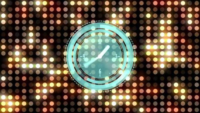 迪斯科灯光上的时钟动画
