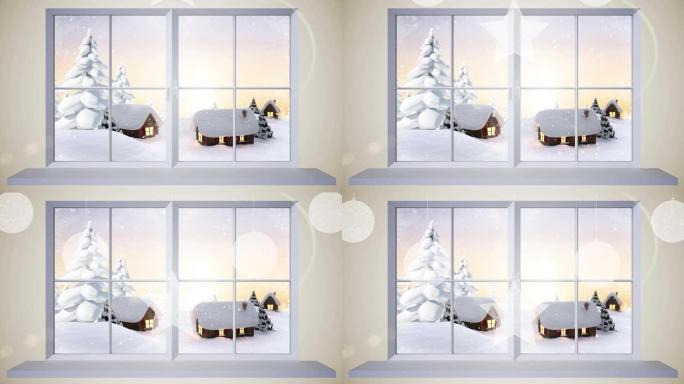 圣诞节小玩意和冬季景观的动画