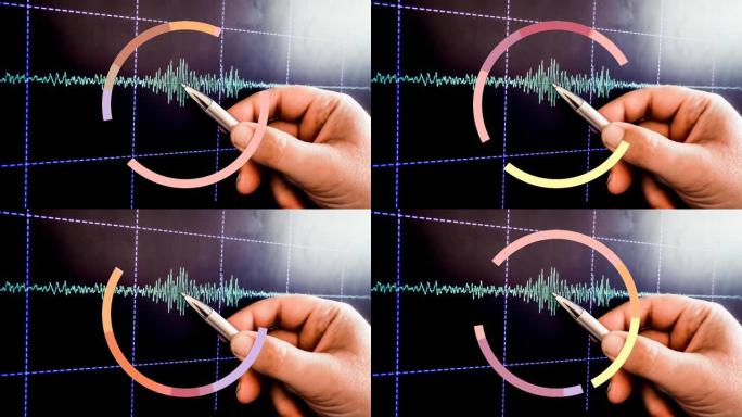 镜头停止运动动画地震插图。地震仪