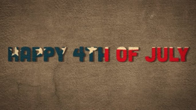 以美国国旗为背景的七月四日快乐动画