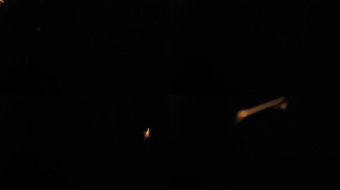 孟加拉火在黑色的背景下，燃烧的火花光 在庆祝视频剪辑股票片段。