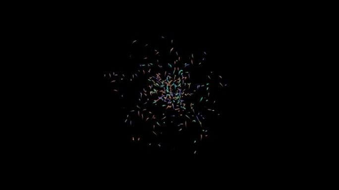 抽象3d鱼群，五彩鱼形粒子动画，4k视频