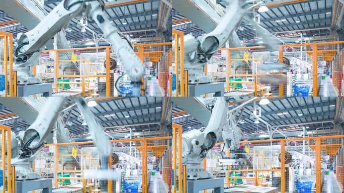 AI智能工厂 制造业机械臂 延时摄影