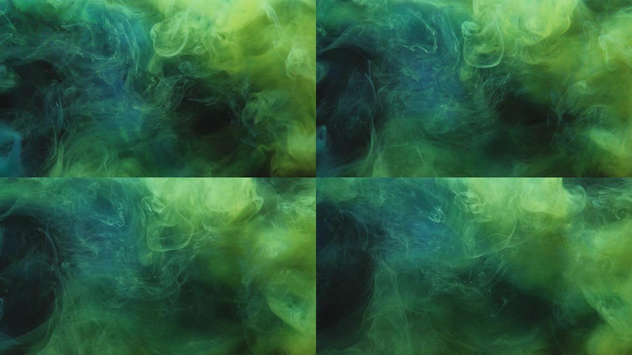 彩色烟雾背景有毒烟雾绿色蓝色雾