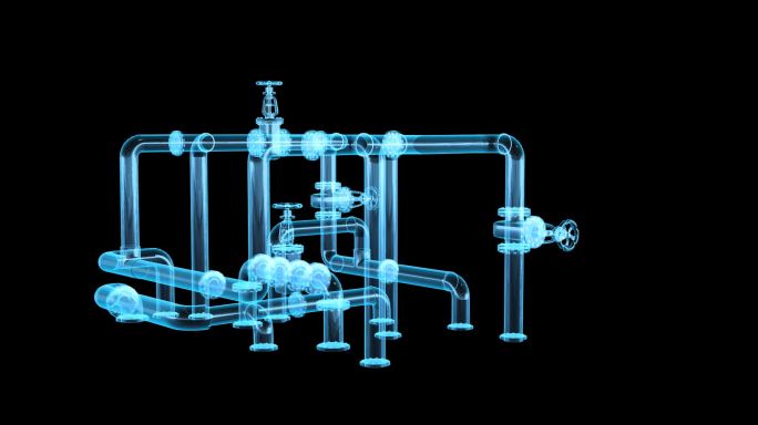 蓝色全息科技管道素材带通道