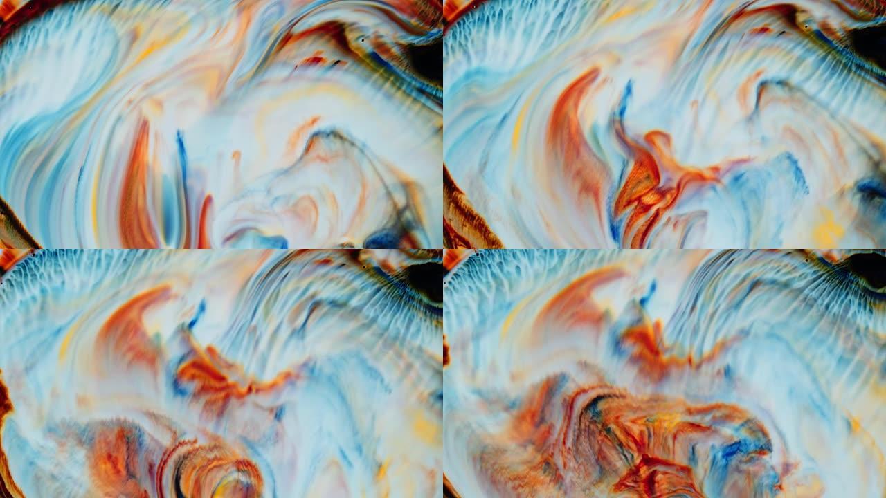 抽象彩色油漆油墨液体爆炸扩散迷幻爆炸运动