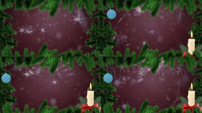 圣诞节摆设和蜡烛的动画