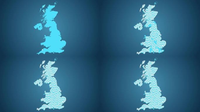 英国地图形状的人符号，人口过剩概念