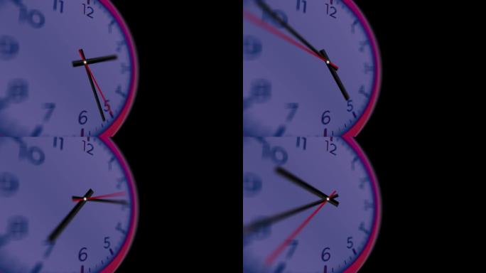 从侧面角度模糊12小时进度-时钟-挂钟-最小抽象运动3d渲染时钟时间概念时间流逝小时-时钟时间流逝可
