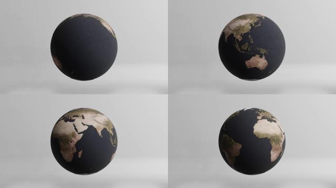 白色背景上的3D建模地球。概念3d渲染元素