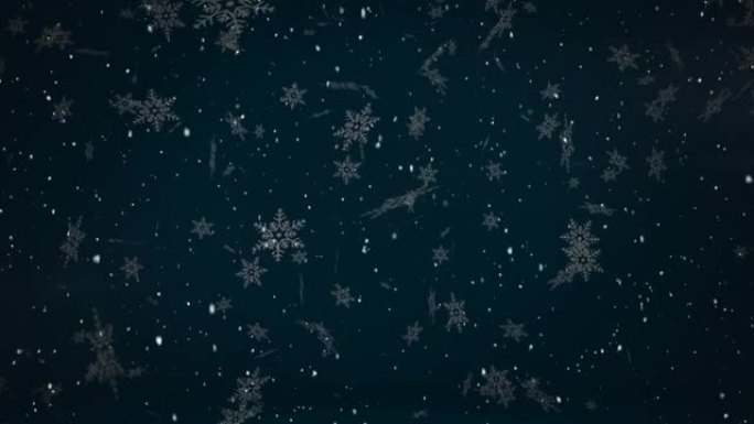雪落在蓝色背景上的动画