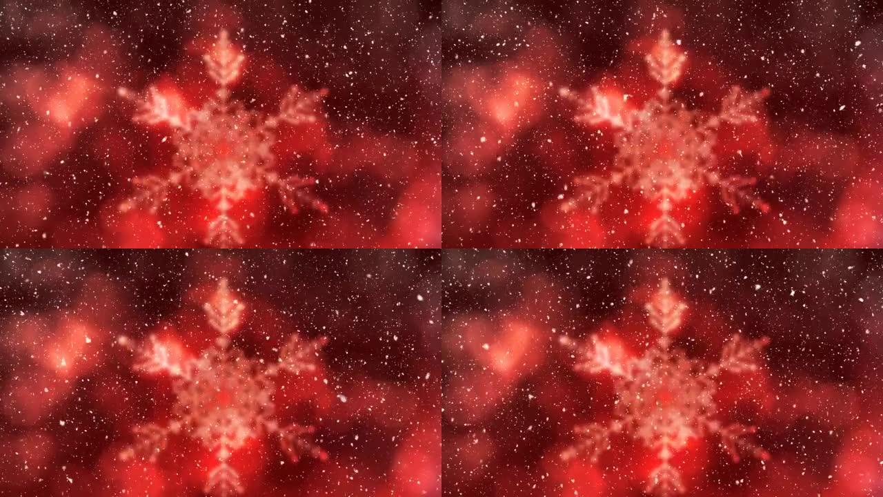 雪花和光点上的雪的动画