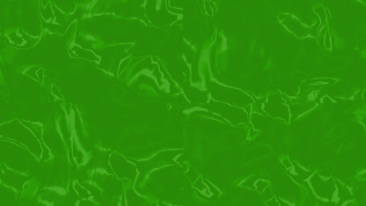 绿色背景上奇怪形状的动画