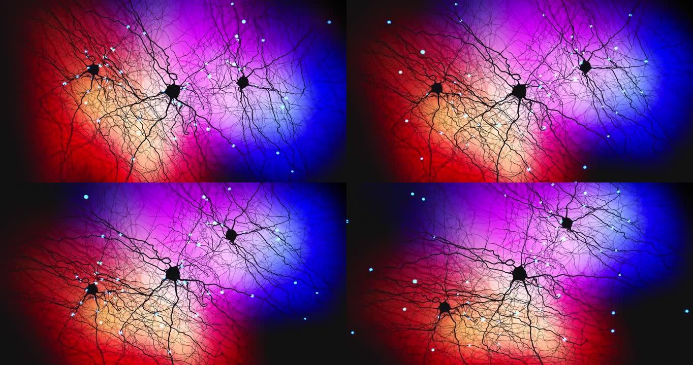 信号传输神经元或神经细胞-3d插图