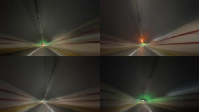 高速穿越隧道视觉创意视频素材穿行穿梭