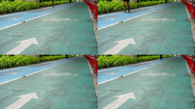 在花园里奔跑的男人