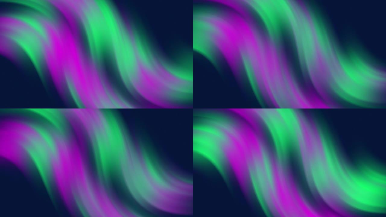 4k抽象粉色绿色霓虹灯渐变流动液波