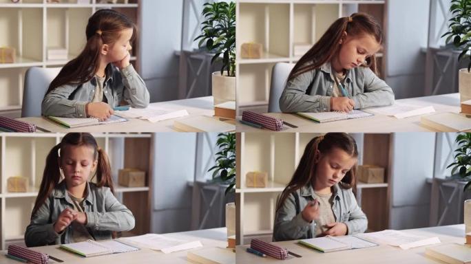 学习儿童教育聪明的小女孩