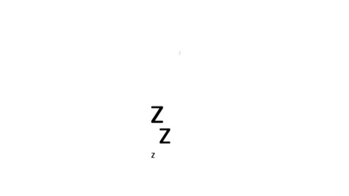 zzz睡眠图标运动的运动图形动画。黑色标志睡在白色背景上。