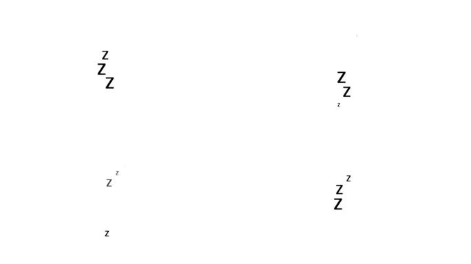 zzz睡眠图标运动的运动图形动画。黑色标志睡在白色背景上。