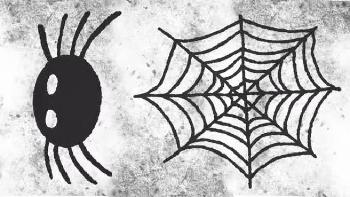 移动白灰背景上的蜘蛛网动画