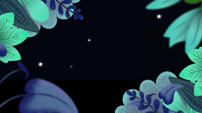 蓝色植物在移动的星星上的动画