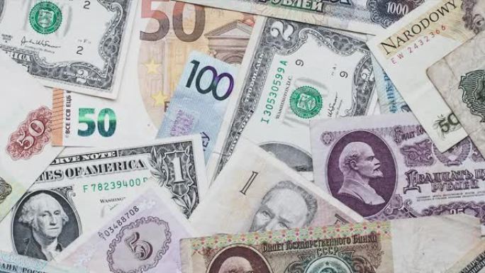 纸币停止运动动画世界货币现金