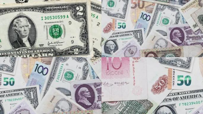 纸币停止运动动画世界货币现金