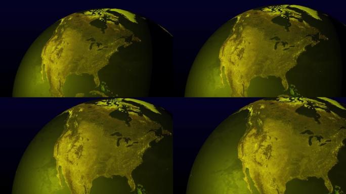黄色地球空间3DCG数字动画运动图形